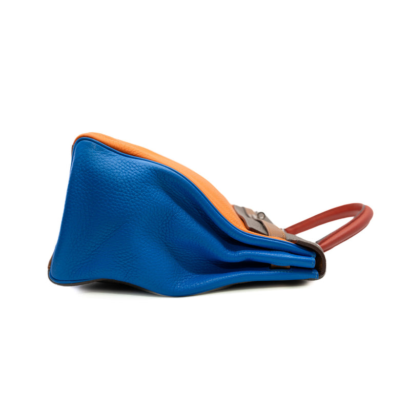 Kelly 35 Togo Leather In Orange/Brown PHW P Stamp - L'UXE LINK
