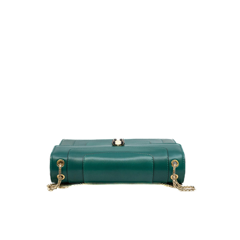 medium Serpenti Forever in calfskin green ghw