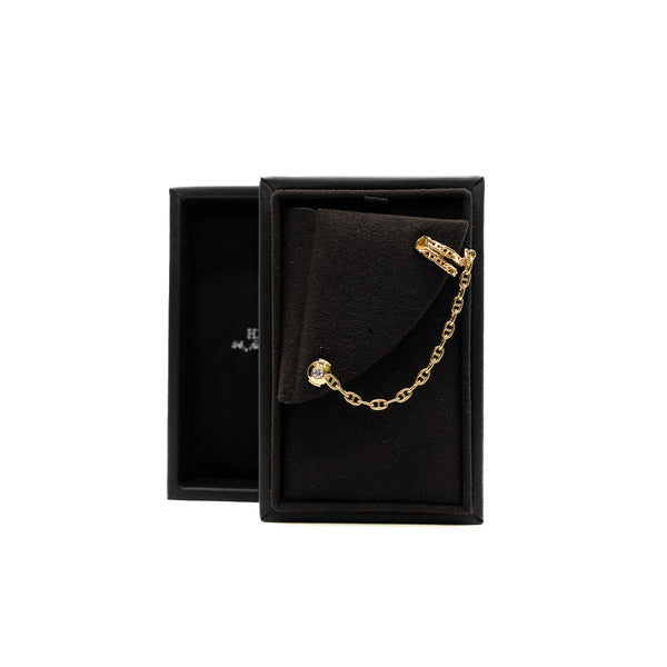 chaine d'ancre Calypso right single  ear climber earring in 18k yg