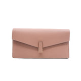 thumbnail valextra iside peonia clutch with chain in leather pink ghw