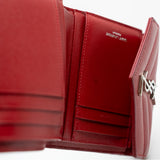 thumbnail cassandre matelasse multi-folded wallet in red grain de poudre leather phw
