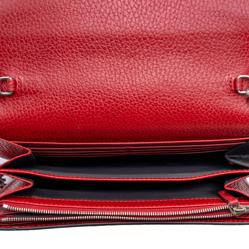 red dionysus woc calf skin with crystal - L'UXE LINK