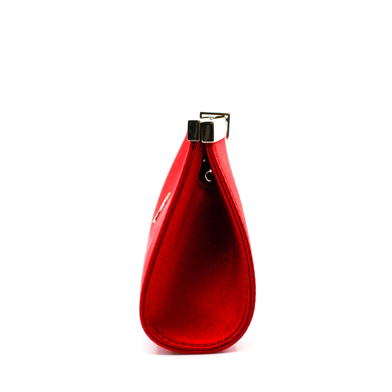 cl clutch bag red silk ghw - L'UXE LINK