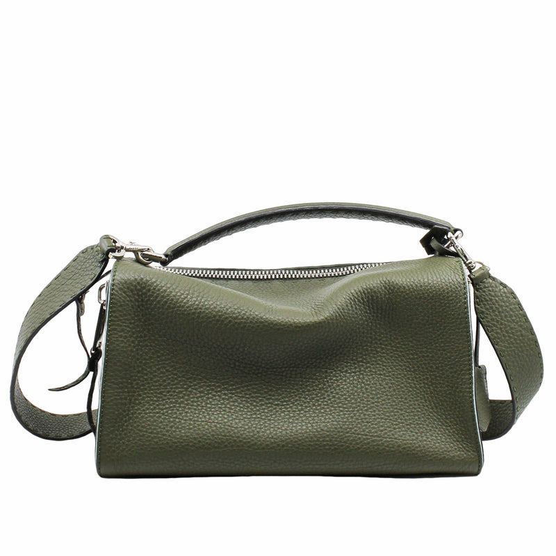 fendi lei boston bag medium  leather grey green phw - L'UXE LINK
