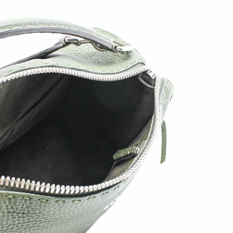 fendi lei boston bag medium  leather grey green phw - L'UXE LINK