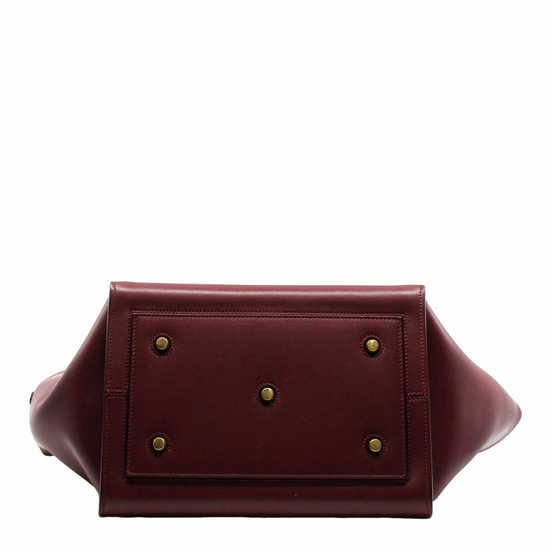Tie Knot Taille Moyenne Cuir Tote Bag red - L'UXE LINK