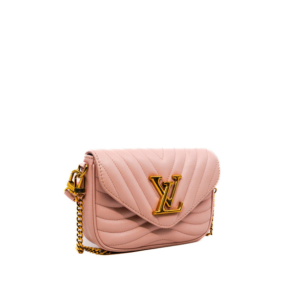 New Wave Multi-Pochette Pink Leather Crossbody Bag