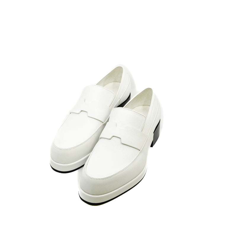 Gatsby White Calfskin Loafers Size 37 - L'UXE LINK