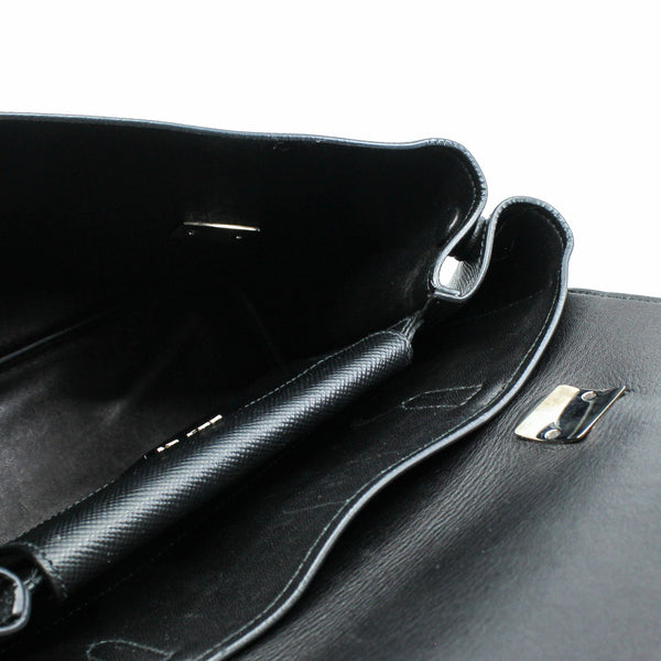 Vitello Lux Flap Bag Black PHW