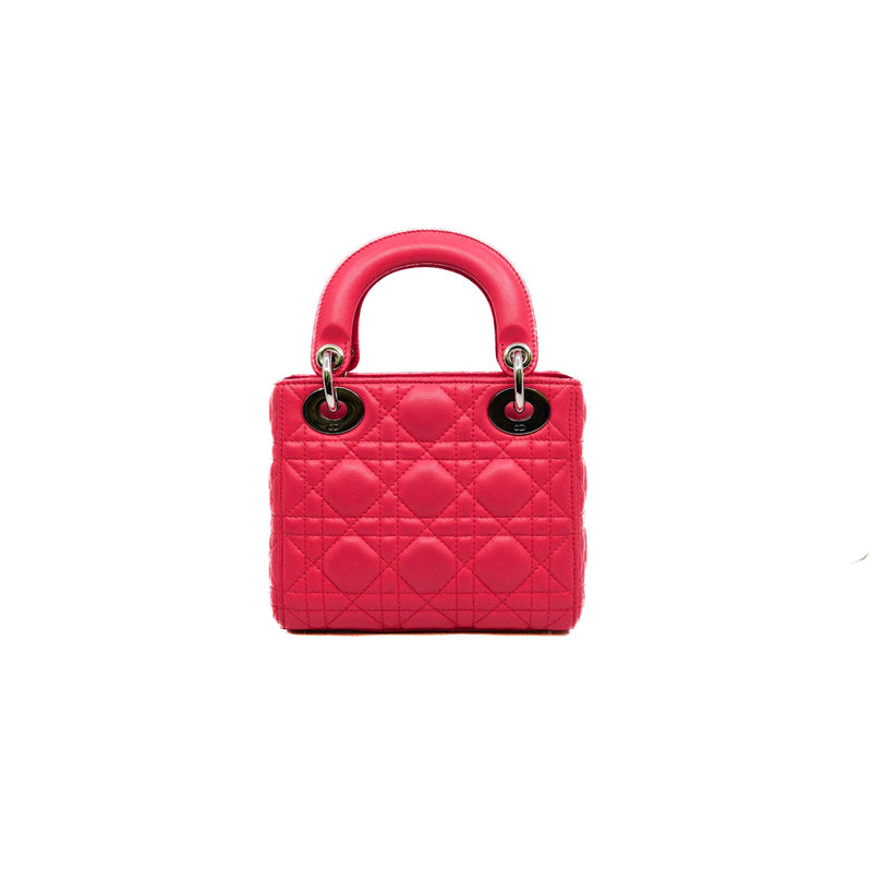 lady dior mini in hotpink lambskin phw