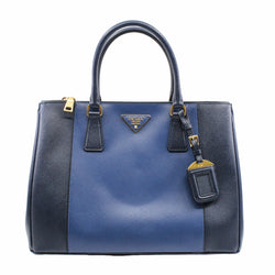 Saffiano Lux Double Zip Tote Large blue navy ghw