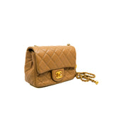 thumbnail Pearl Crush Mini Square Flap Bag Lambskin Beige GHW #AXA2XXXX
