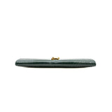 thumbnail Uptown clutch in green Crocodile embossed leather ghw