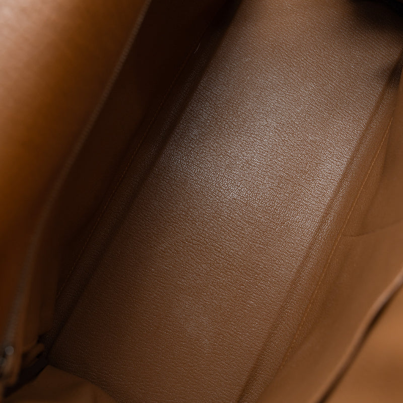 Kelly 35 Togo Leather In Orange/Brown PHW P Stamp - L'UXE LINK