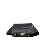 thumbnail small rockstud trapeze in black grained calfskin ghw