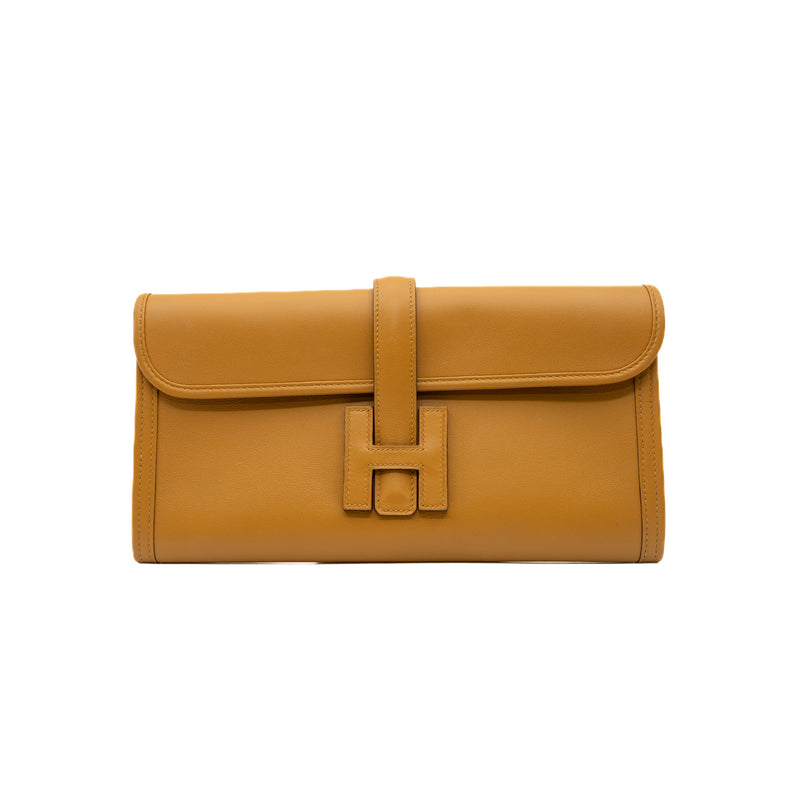 jige clutch in swift brown/lime y stamp