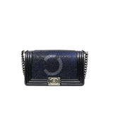 thumbnail cc crystal studded boy bag in black lambskin