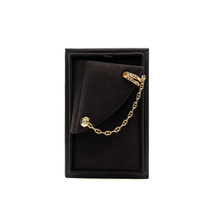 chaine d'ancre Calypso right single  ear climber earring in 18k yg