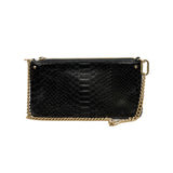 thumbnail snake clutch chain bag in black  ghw