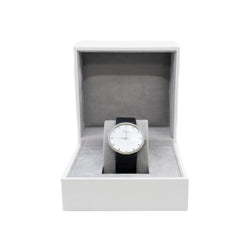 La D de Dior 38mm Quartz White MOP Diamonds Dial Black Satin Bracelet 2012 - L'UXE LINK