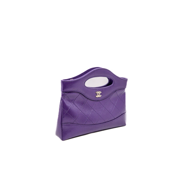 mini 31 clutch in purple shining calfskin LGHW