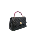 thumbnail medium coco handle with pink lizard handle in cavair black ghw seri 26