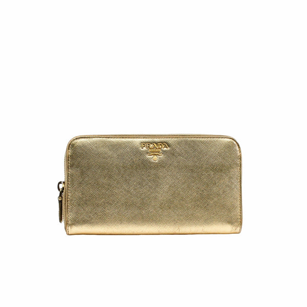 Zip Around Wallet Saffiano Leather Long - L'UXE LINK