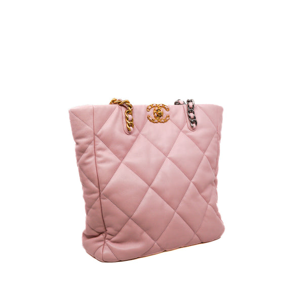 Medium 19 Lambskin Quilted Shopping Bag Pink #PJ58xxx - L'UXE LINK