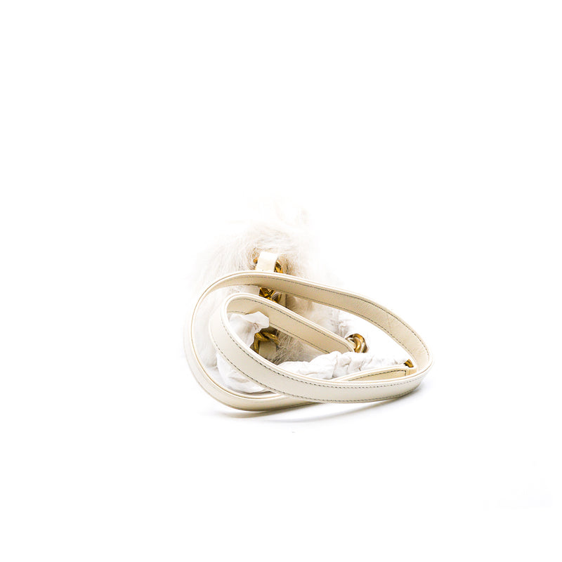 White Shearling And Lambskin Flap Bag GHW - L'UXE LINK