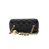 thumbnail long vanity case with crush in lambskin black #CJCAXXXX