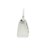 thumbnail small hourglass in white Croc-Embossed calfskin phw