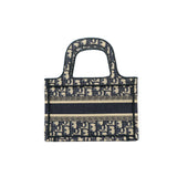 thumbnail mini book tote in blue dior oblique embroidery