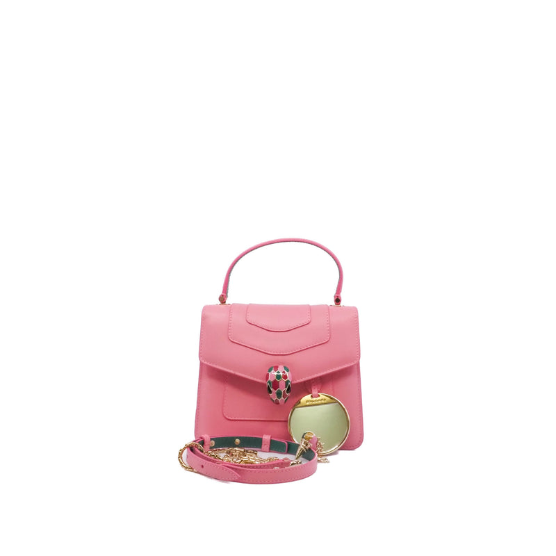 serpenti top handle pink mix green side bag - L'UXE LINK