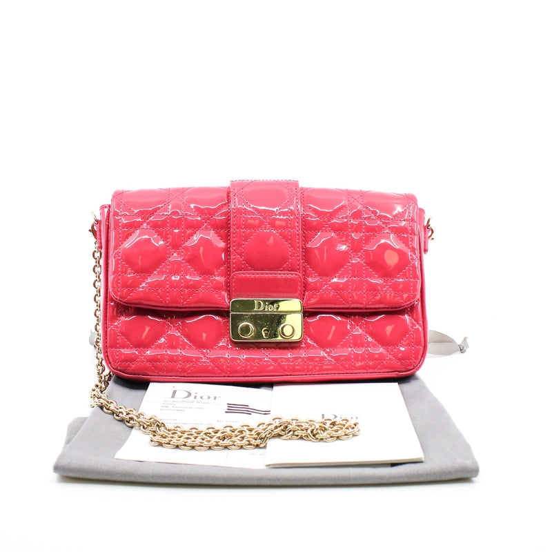 New Lock Cannage Patent Leather Pouch Bag GHW - L'UXE LINK