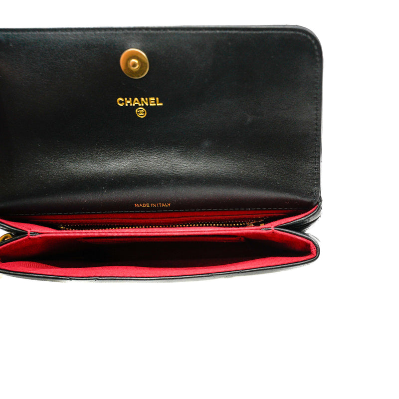 19 Bag In Black Lambskin Quilted Flap Clutch Multi Hardware Seri 31 - L'UXE LINK
