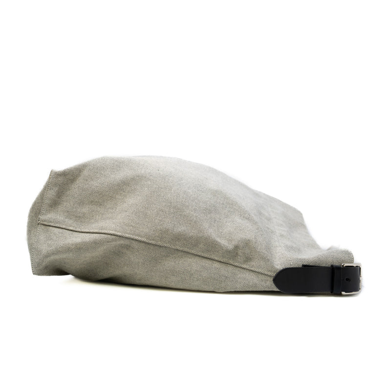 Grey With Black Strap Canvas/Leather Tote Bag PHW - L'UXE LINK