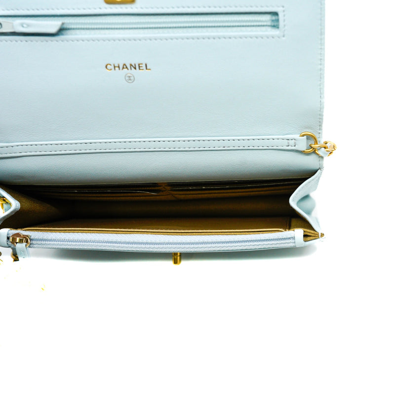 woc in baby blue lambskin with pearl crush ghw