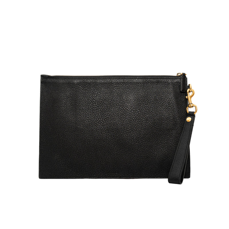 zippy clutch black calf skin - L'UXE LINK