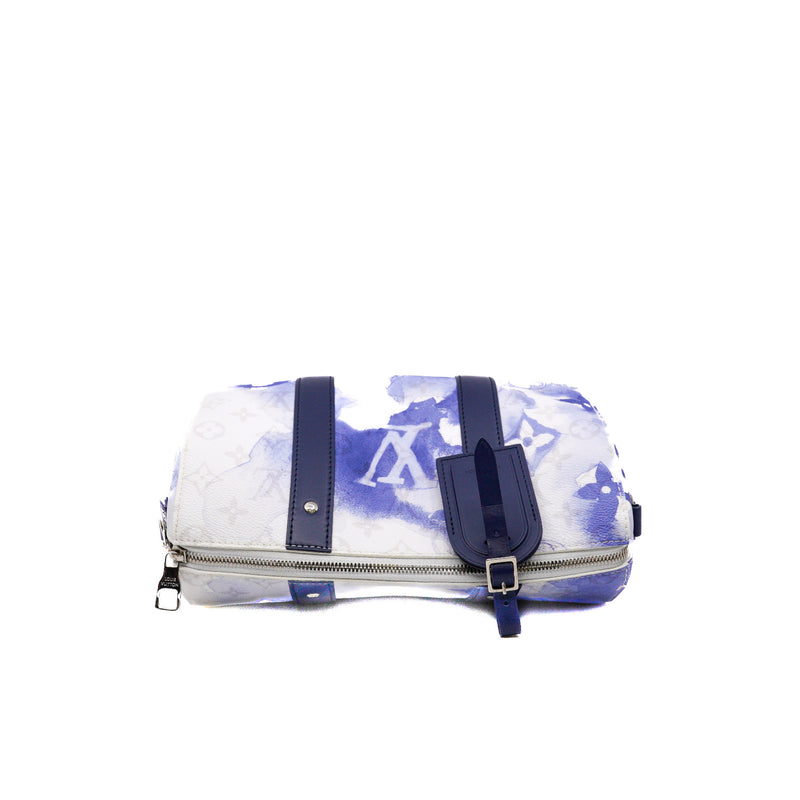 City Keepall Monogram Watercolor Blue Canvas Phw 2021 with Strap