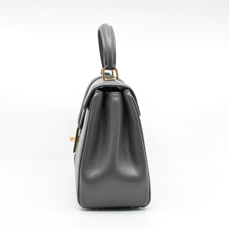 16 Top Handle Bag Small calfskin Grey GHW