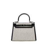 thumbnail kelly 28 in swift black/fabric white Z stamp
