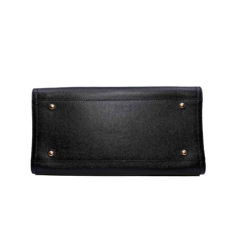 Deauville Small Studded Black Caviar Leather Tote Bag Seri 26 GHW - L'UXE LINK