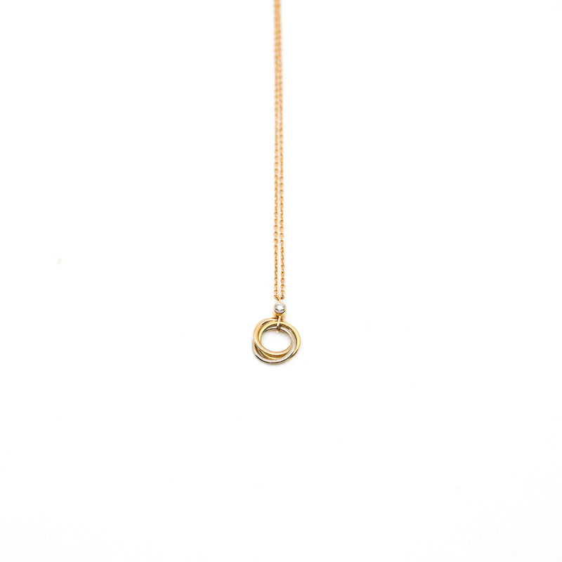 love necklace 2 diamond necklace 18k rg seri JGN568 - L'UXE LINK