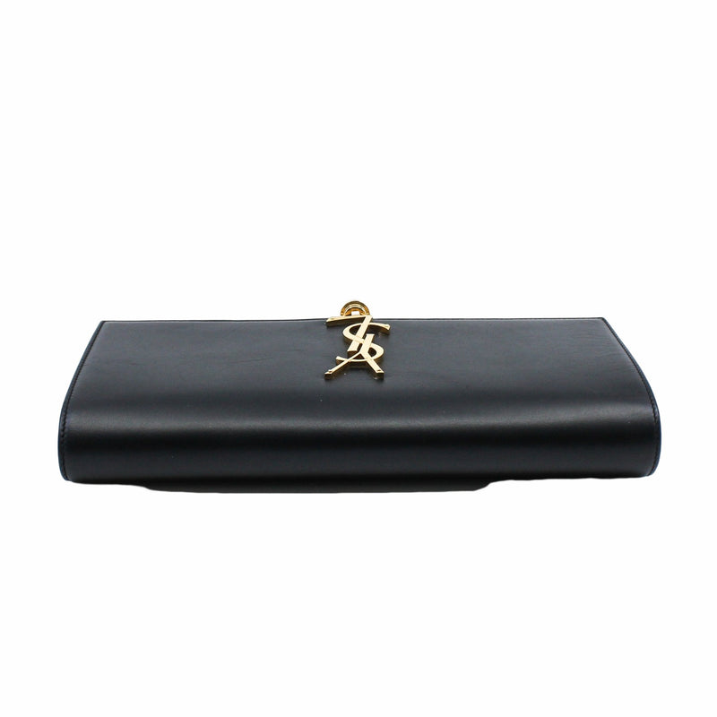clutch leather black  ghw - L'UXE LINK