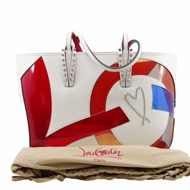 Cabata East West Handbag PVC Leather  white - L'UXE LINK