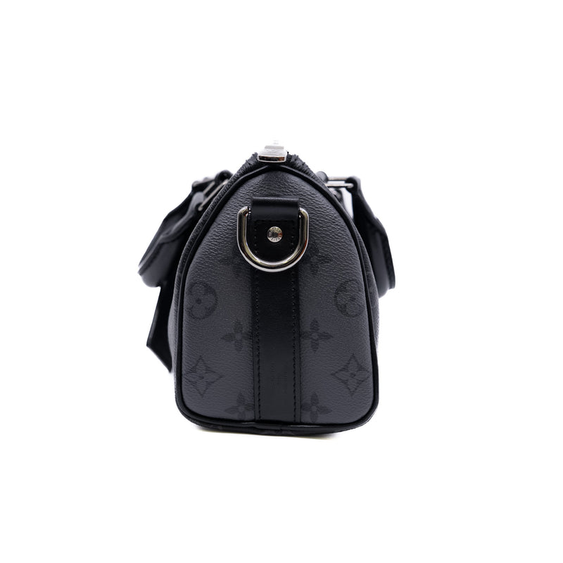 Keepall Bandoulière 25 in black and grey monogram PHW