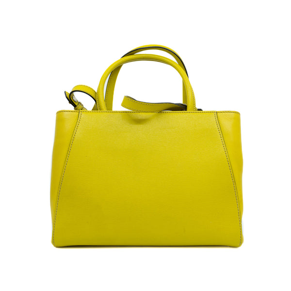 Saffiano Yellow Leather Petite Sac 2jours Elite Handbag With Strap - L'UXE LINK