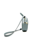 thumbnail cuir triomphe oval crossbody bag in light blue leather ghw