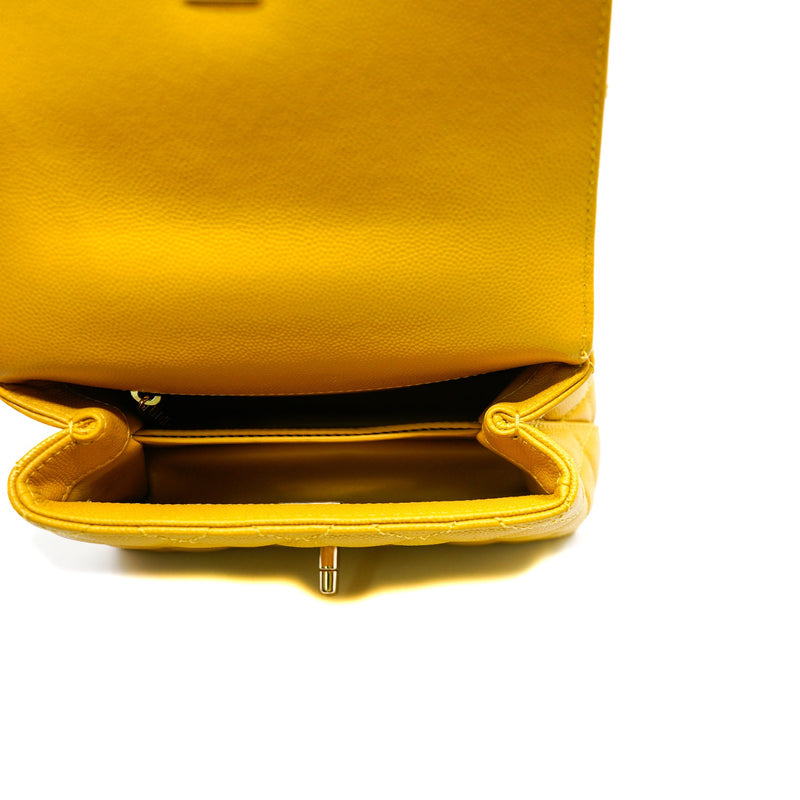 coco handle in mini caviar yellow ghw