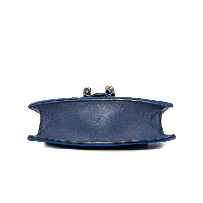 Dionysus Blue Velvet Super Mini Bag Ruthenium Hardware - L'UXE LINK